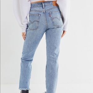 Levi’s High Rise Wedgie Fit Distressed Hem Jeans